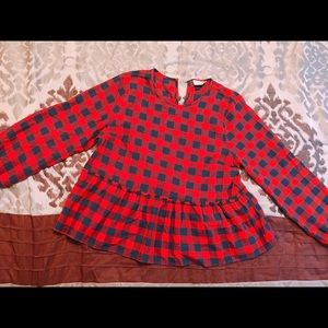 ✨PRICE DROP✨ Peplum plaid checkered blouse.
